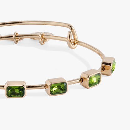 Alex and Ani August Birthstone Emerald Cut Bangle