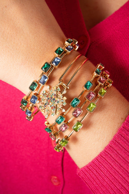 Alex and Ani August Birthstone Emerald Cut Bangle