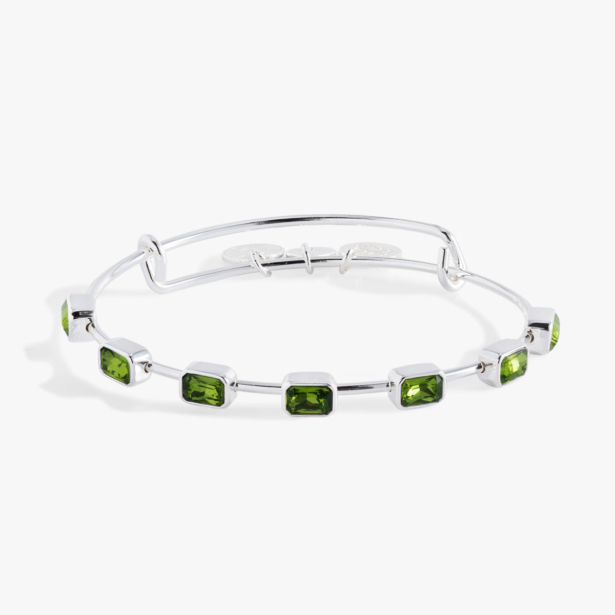 Alex and Ani August Birthstone Emerald Cut Bangle