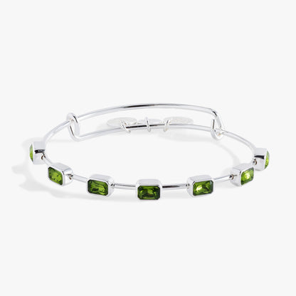 Alex and Ani August Birthstone Emerald Cut Bangle