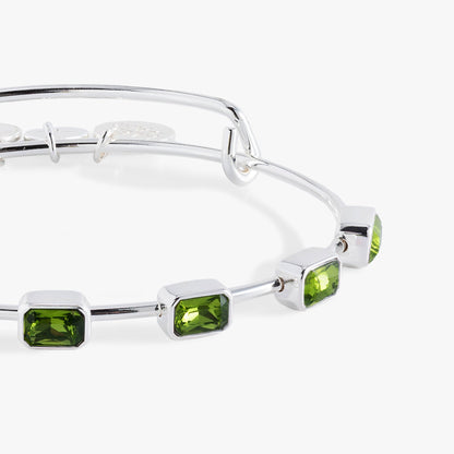 Alex and Ani August Birthstone Emerald Cut Bangle
