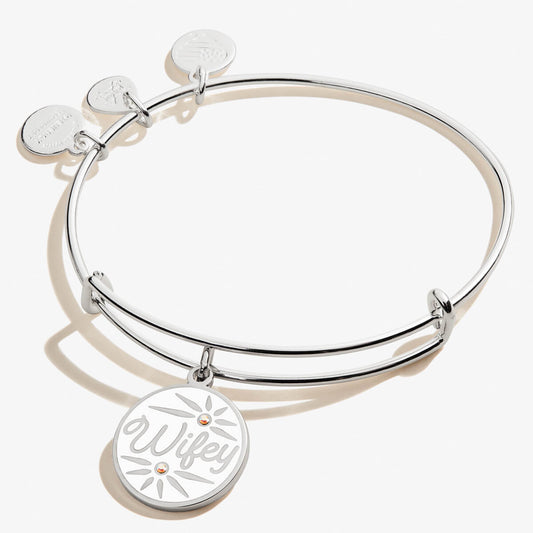 Alex and Ani Wifey Bridal Charm Bangle Bracelet – Wedding Gift for Bride