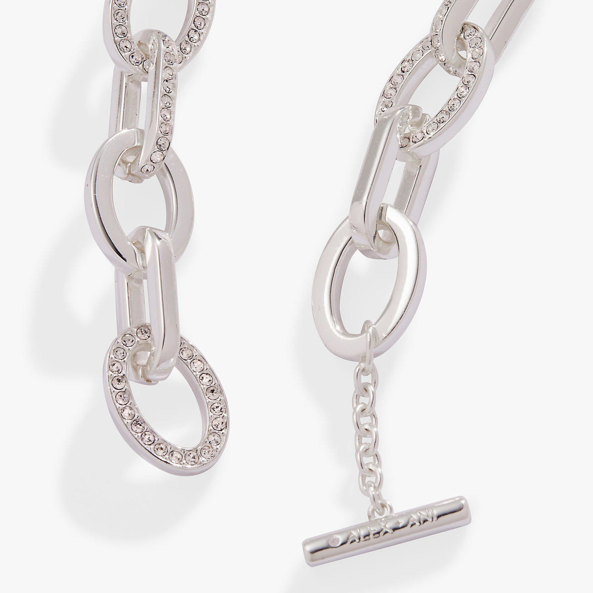 Alex and Ani Oval Link Crystal Chain Toggle Bracelet