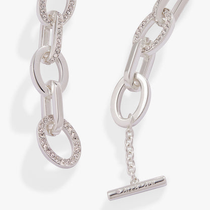 Alex and Ani Oval Link Crystal Chain Toggle Bracelet