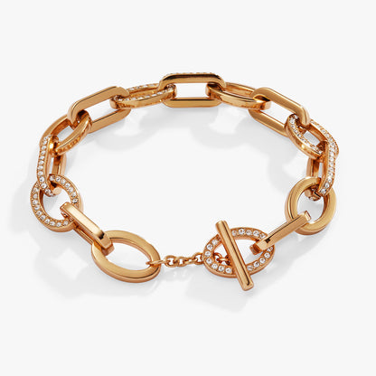 Alex and Ani Oval Link Crystal Chain Toggle Bracelet