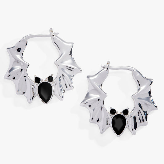 Alex and Ani Crystal Bat Hoop Earrings