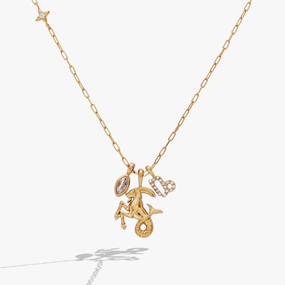 Alex and Ani Capricorn Charm Cluster Necklace