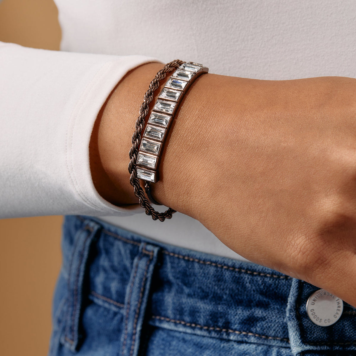 Alex and Ani Baguette Crystal Tennis Bracelet