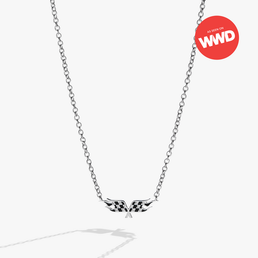Alex and Ani Hot Wheels™ Checkered Flag Necklace
