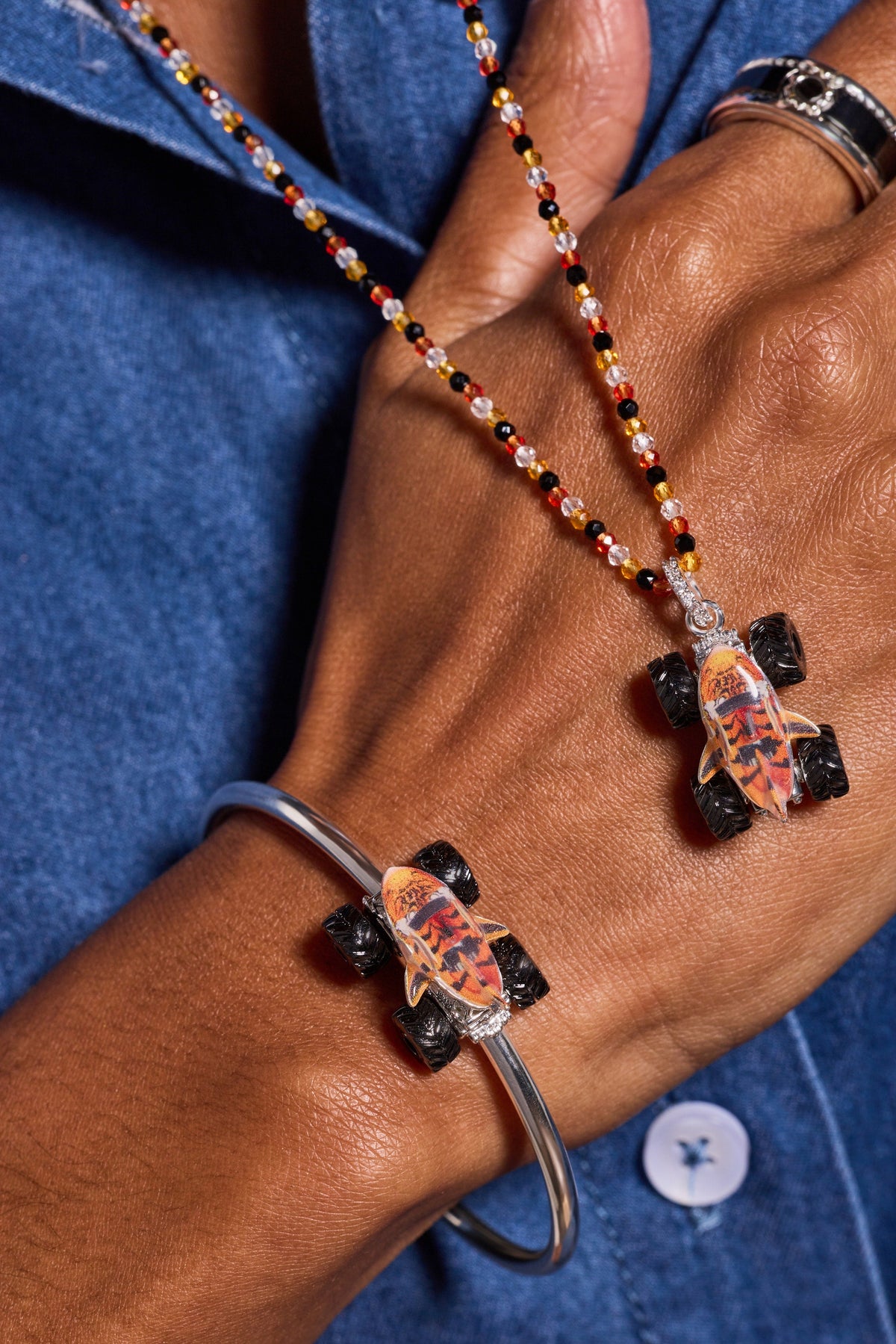 Alex and Ani Hot Wheels™ Tiger Shark Moveable Cuff