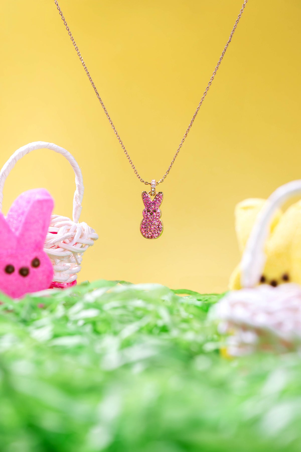Alex and Ani PEEPS® Pink Crystal Bunny Pendant Necklace