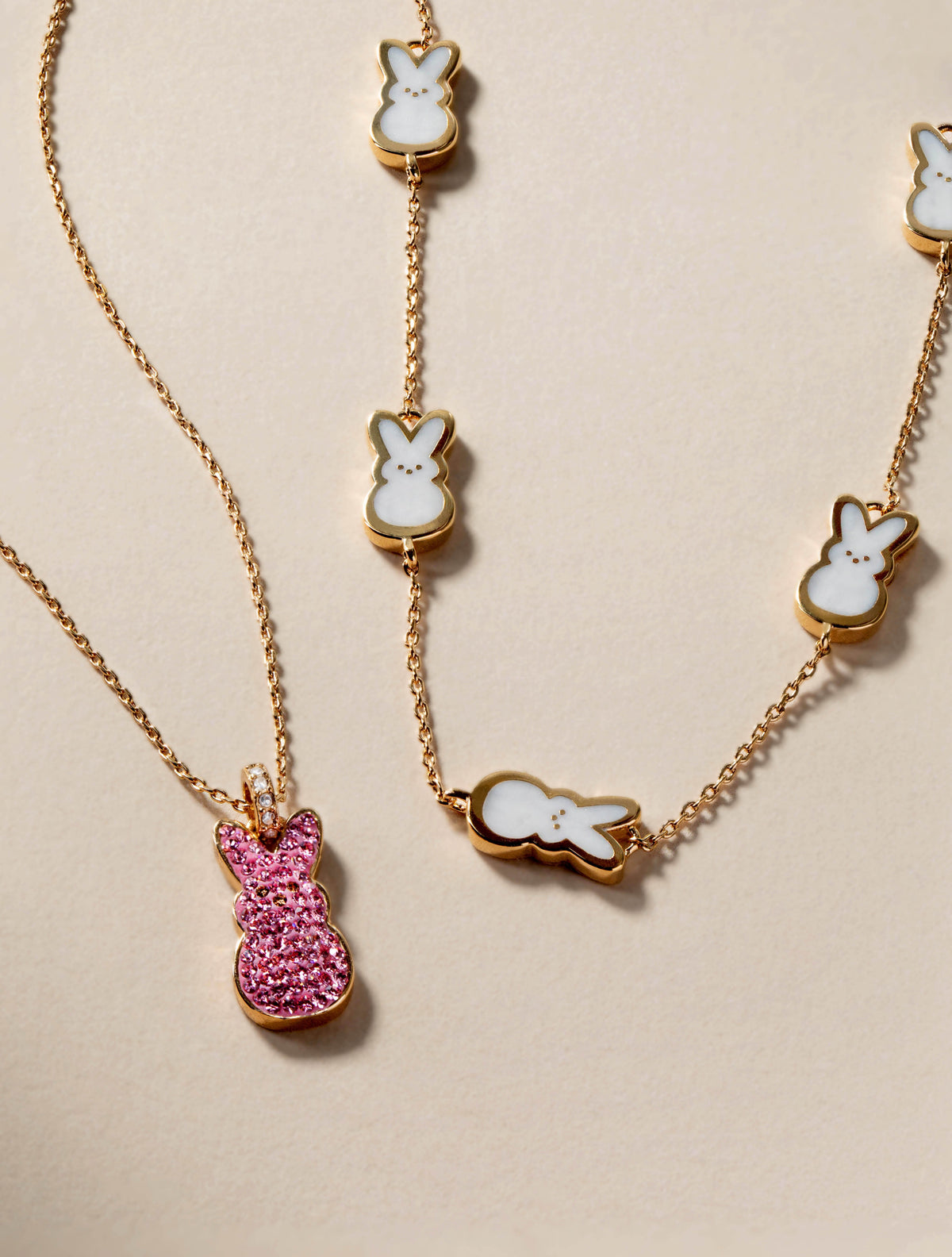 Alex and Ani PEEPS® Pink Crystal Bunny Pendant Necklace