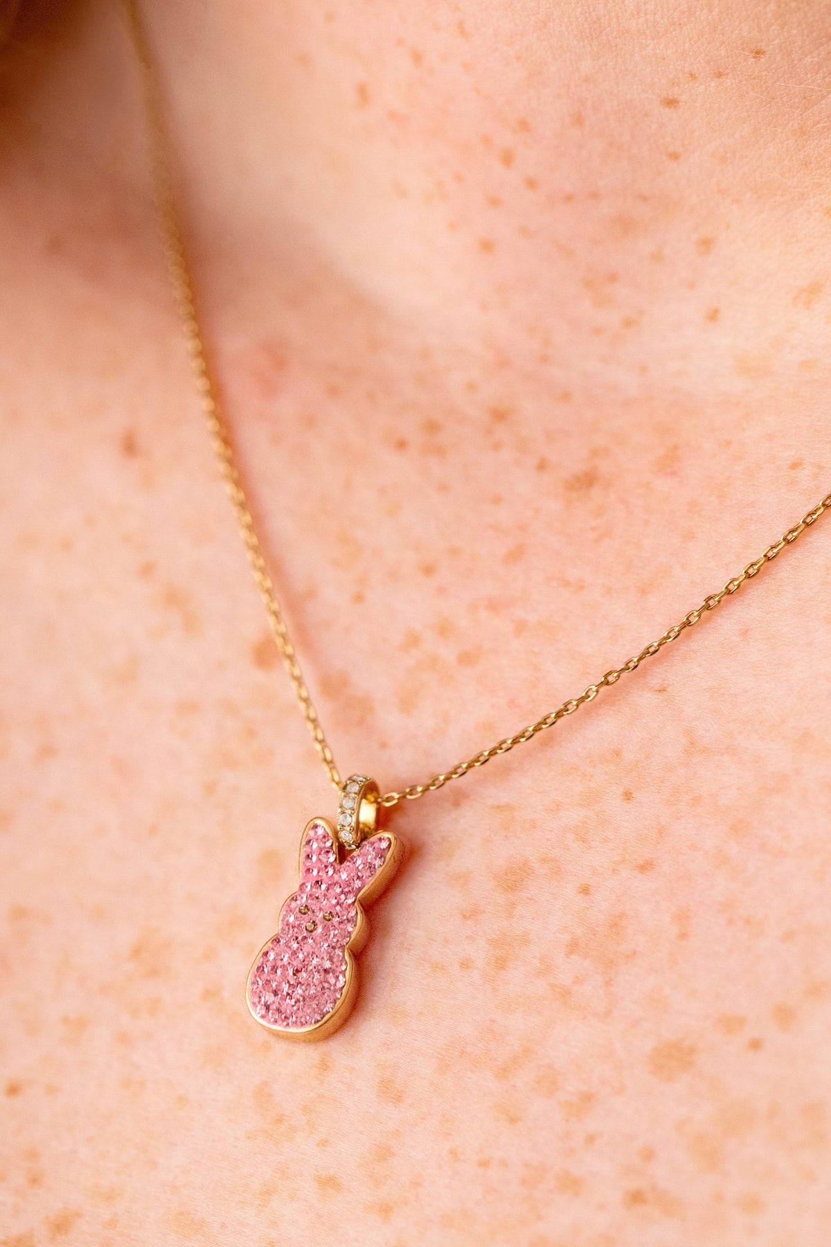 Alex and Ani PEEPS® Pink Crystal Bunny Pendant Necklace