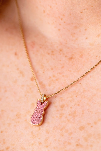 Alex and Ani PEEPS® Pink Crystal Bunny Pendant Necklace