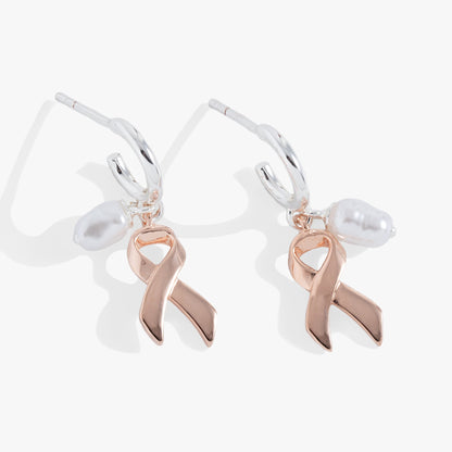 Alex and Ani Breast Cancer Awareness Pink Ribbon Huggie Hoop