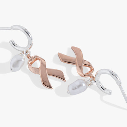 Alex and Ani Breast Cancer Awareness Pink Ribbon Huggie Hoop