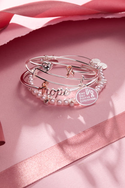 Alex and Ani Breast Cancer Awareness Pink Ribbon Flex Cuff