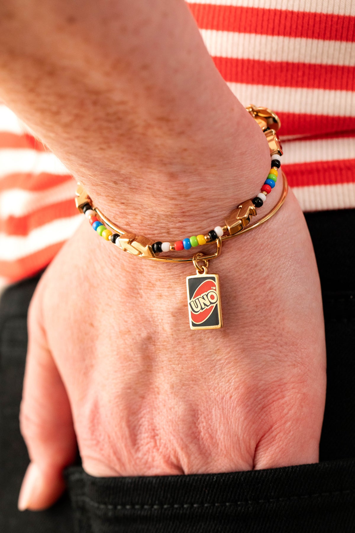 Alex and Ani UNO™ Reverse Color Beaded Stretch Bracelet