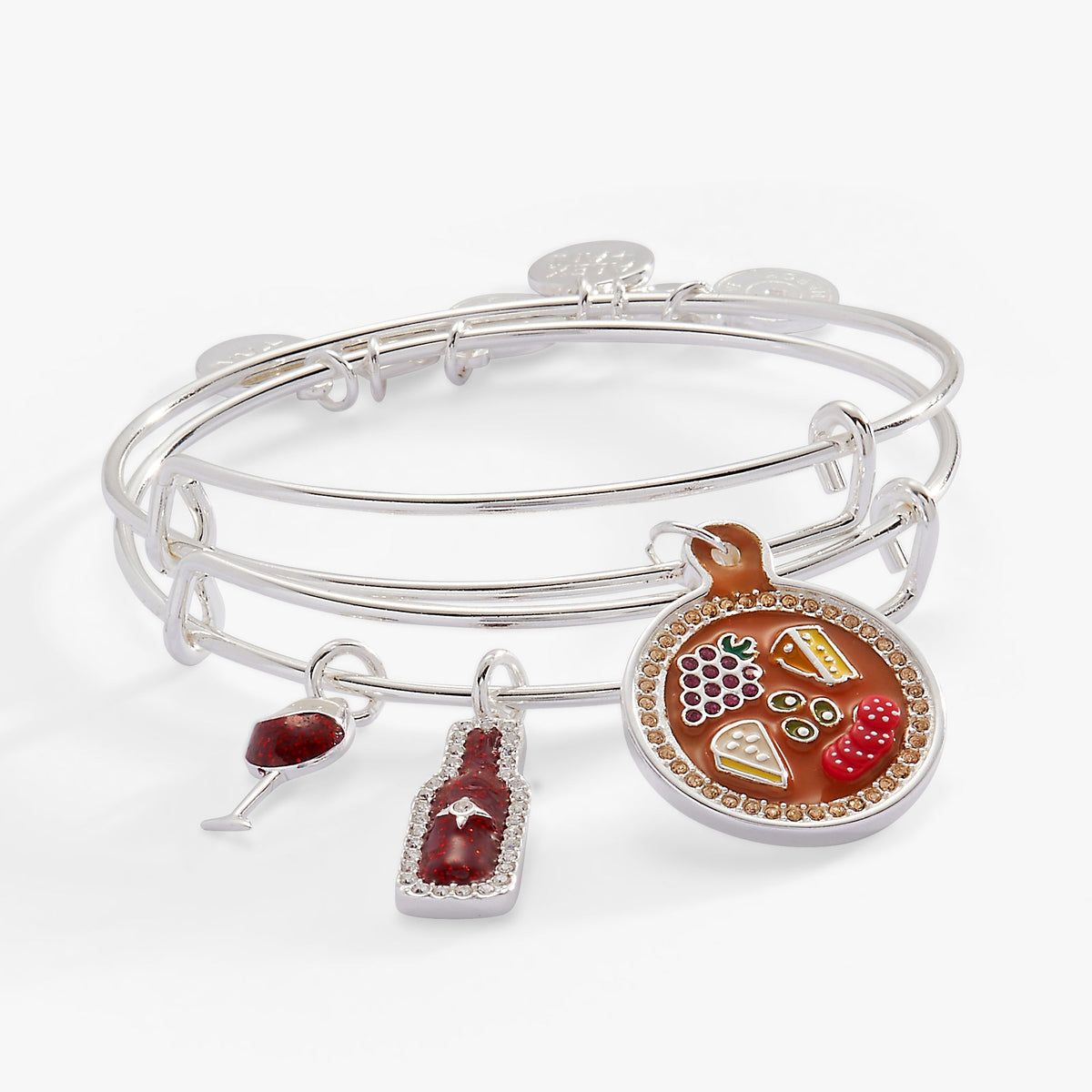 Alex and Ani Wine and Cheese BFF Bangle Set of 2