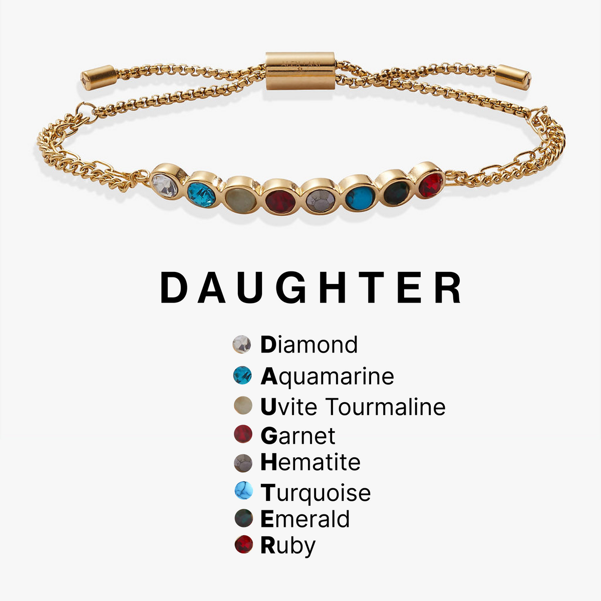 Alex and Ani Daughter Acrostic Bolo