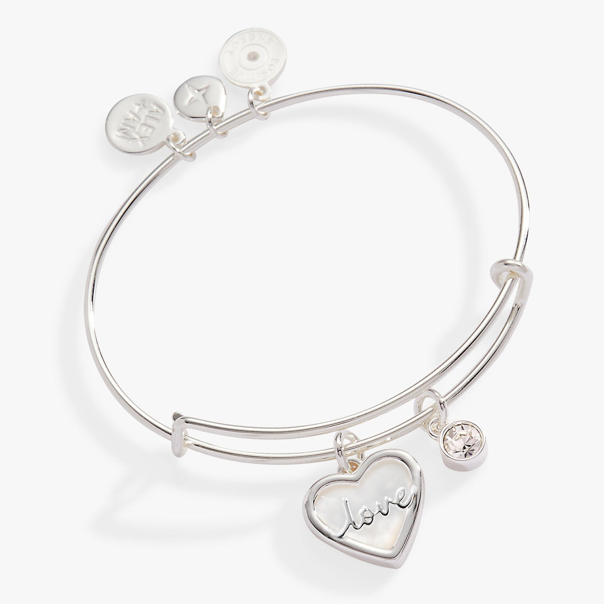 Alex and Ani Love Mother of Pearl Bangle