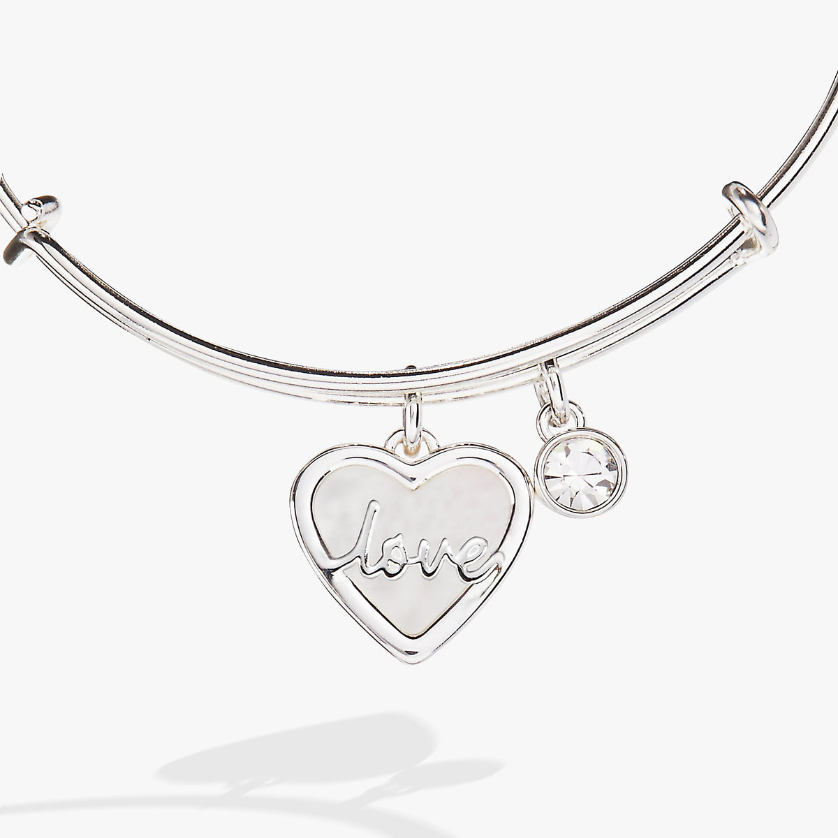 Alex and Ani Love Mother of Pearl Bangle