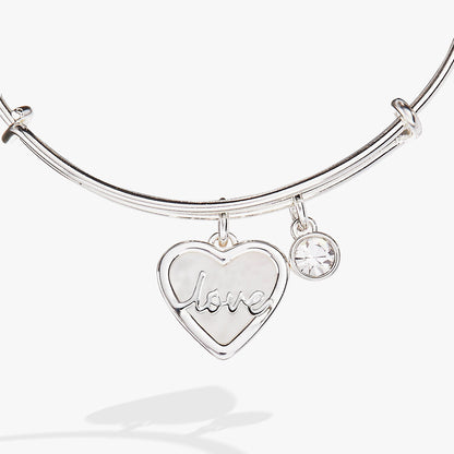 Alex and Ani Love Mother of Pearl Bangle