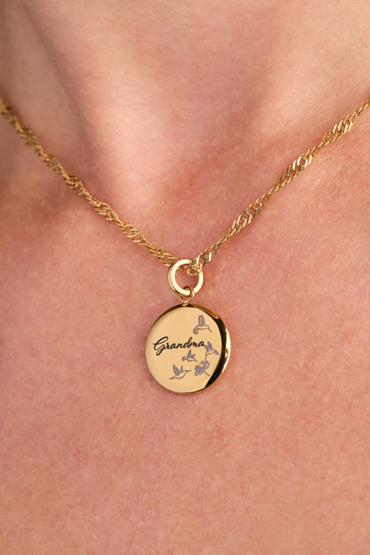 Alex and Ani Grandma Hummingbird Disc Charm