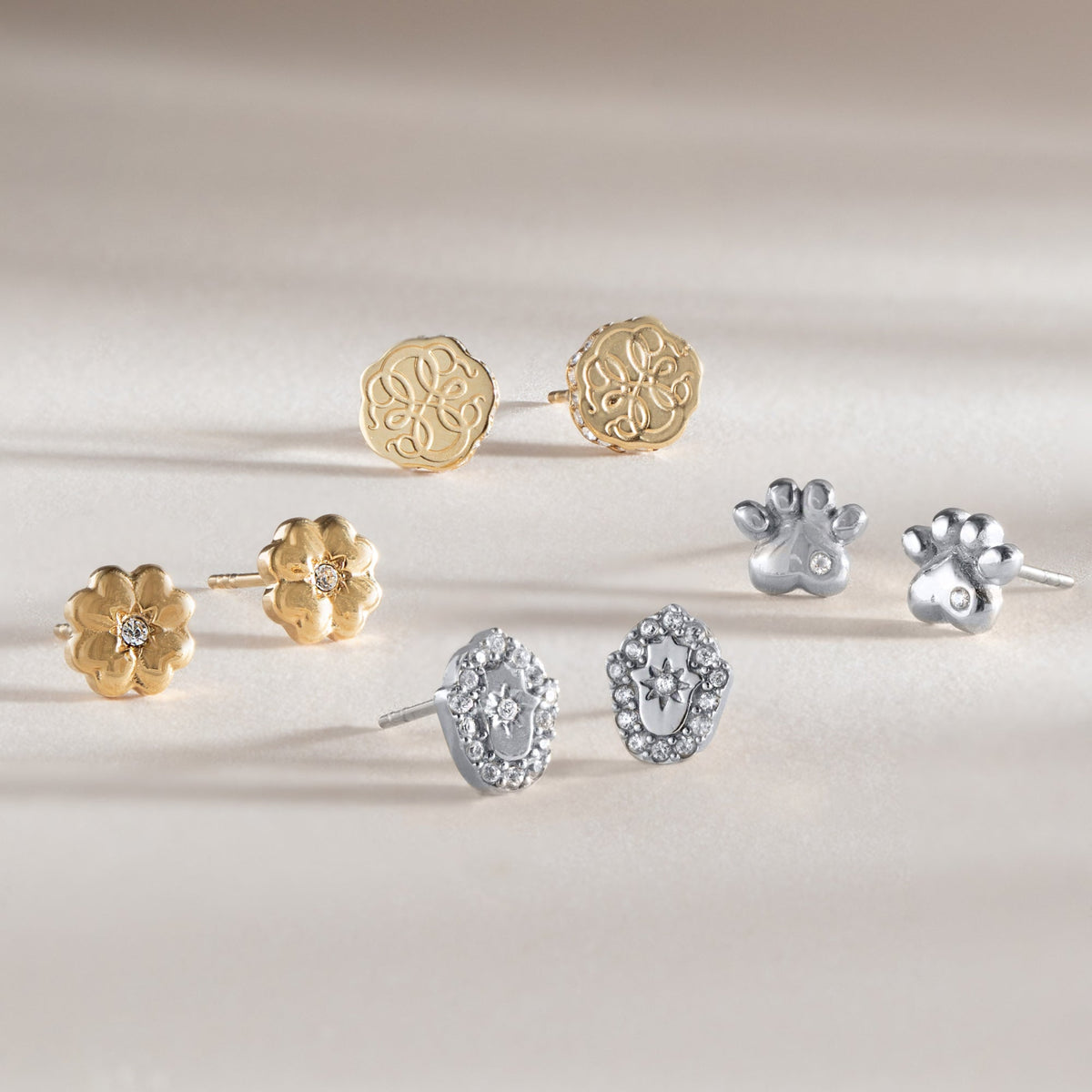 Alex and Ani Hamsa Mini Stud Earrings