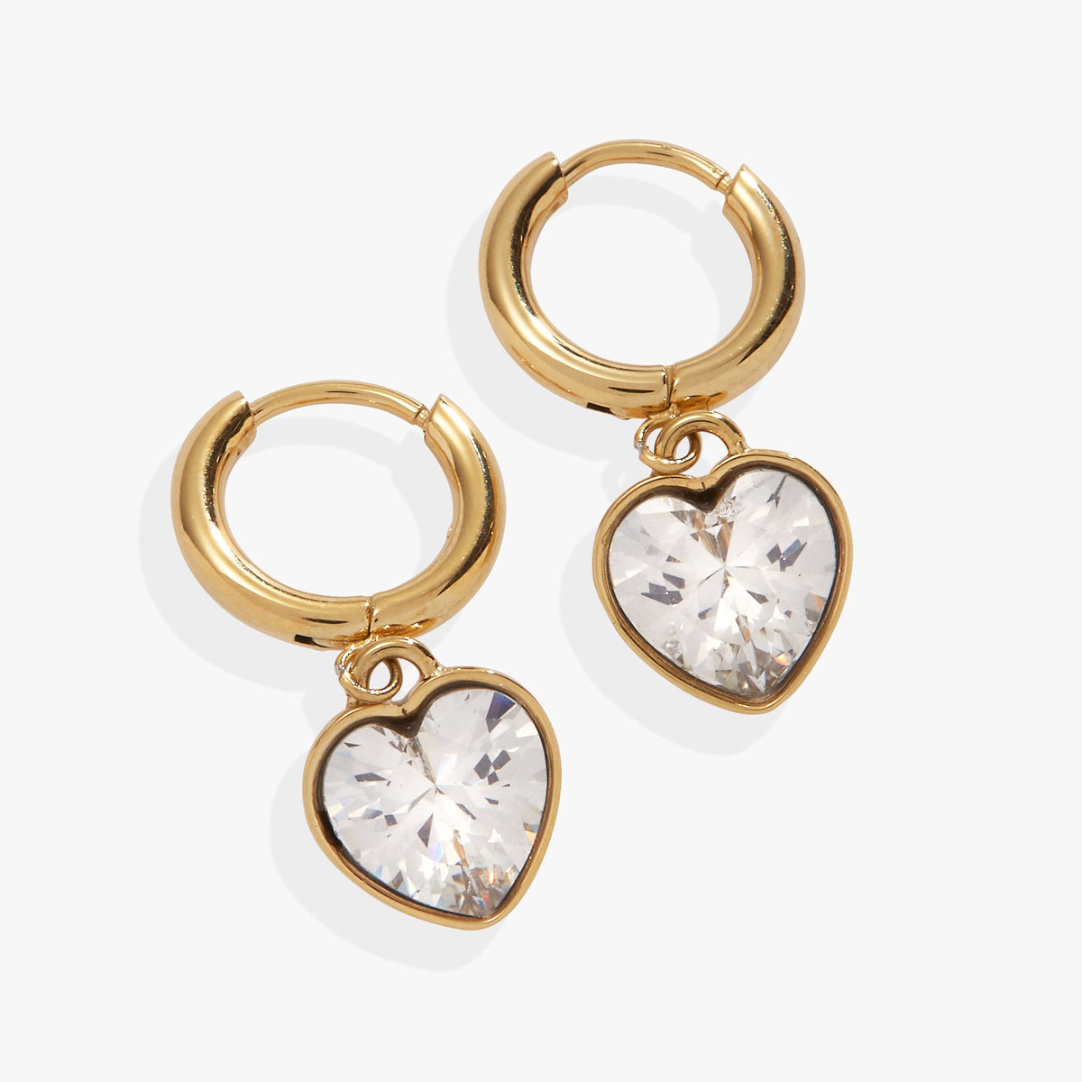 Alex and Ani Crystal Heart Huggie Hoop Earrings – Sparkling Occasion Earrings