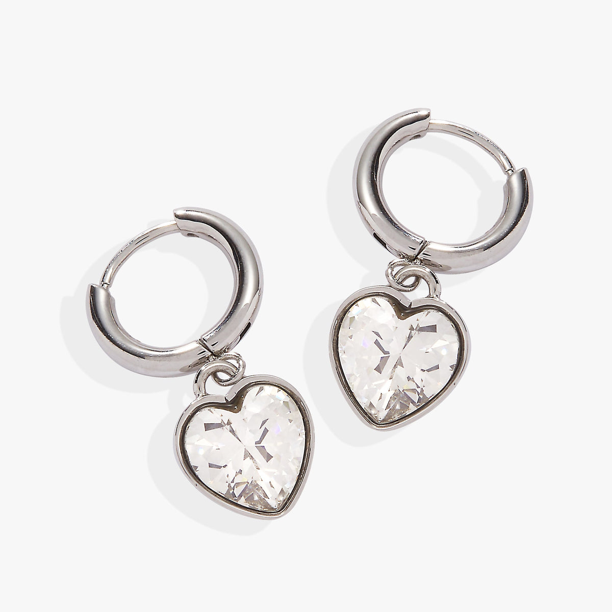 Alex and Ani Crystal Heart Huggie Hoop Earrings – Sparkling Occasion Earrings