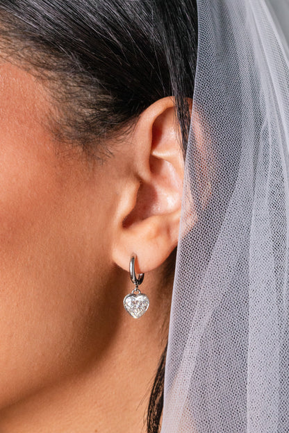 Alex and Ani Crystal Heart Huggie Hoop Earrings – Sparkling Occasion Earrings