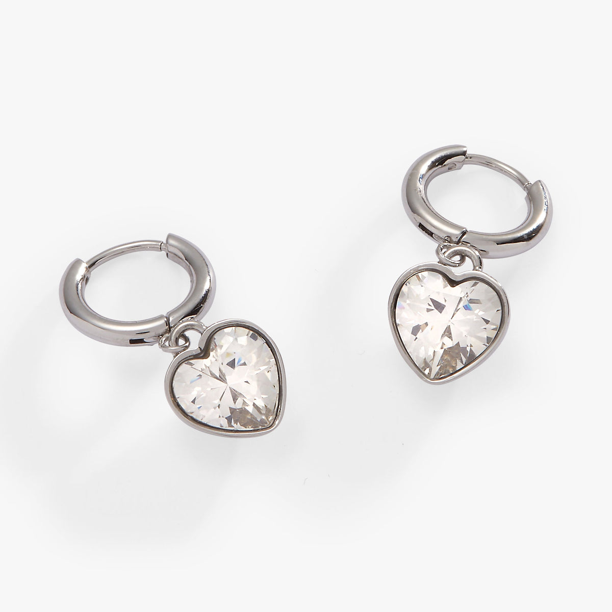 Alex and Ani Crystal Heart Huggie Hoop Earrings – Sparkling Occasion Earrings