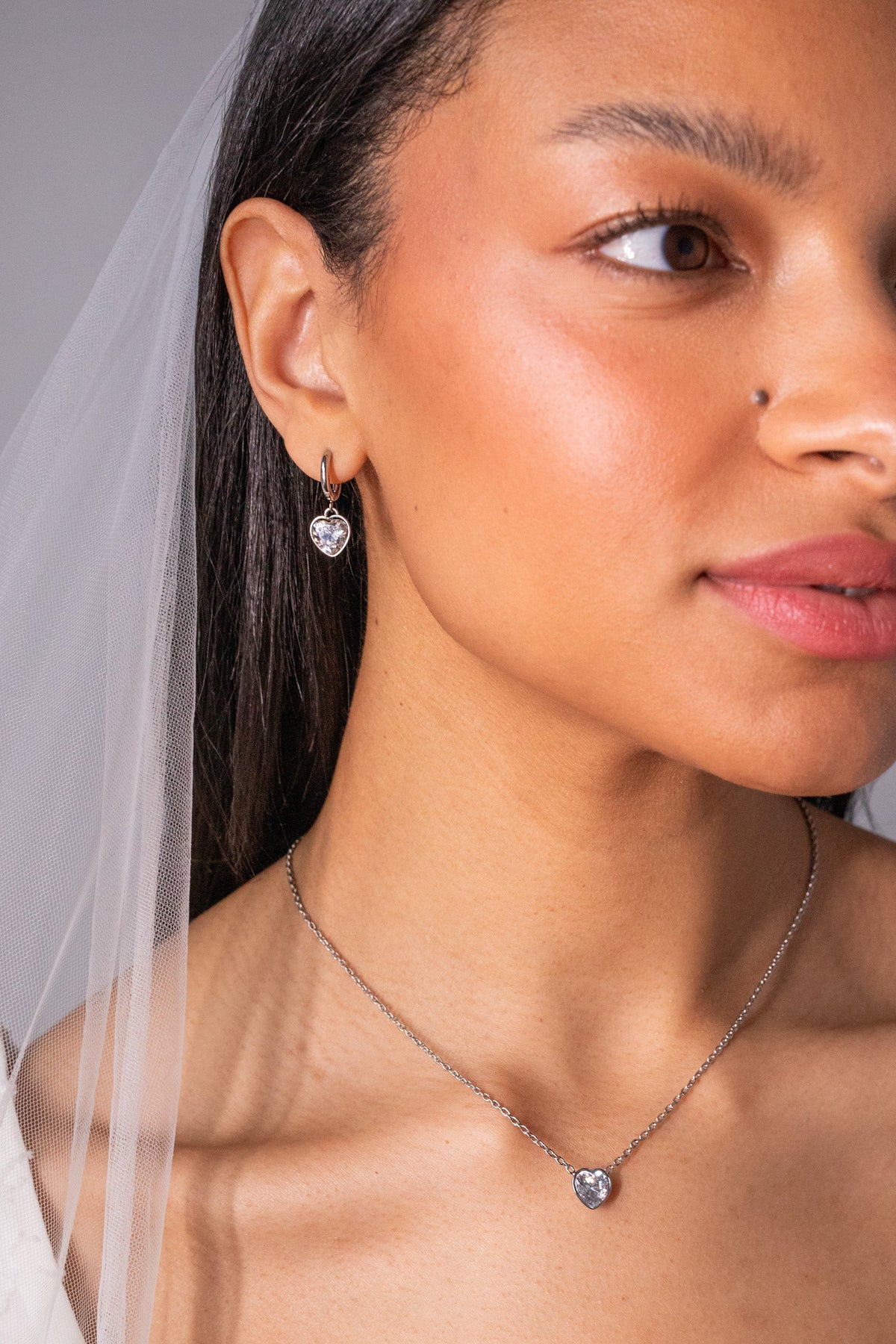 Alex and Ani Crystal Heart Huggie Hoop Earrings – Sparkling Occasion Earrings