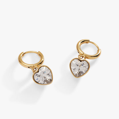 Alex and Ani Crystal Heart Huggie Hoop Earrings – Sparkling Occasion Earrings