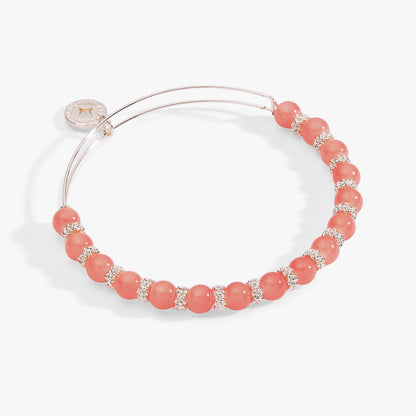 Alex and Ani Cherry Quartz Beaded Charm Bangle