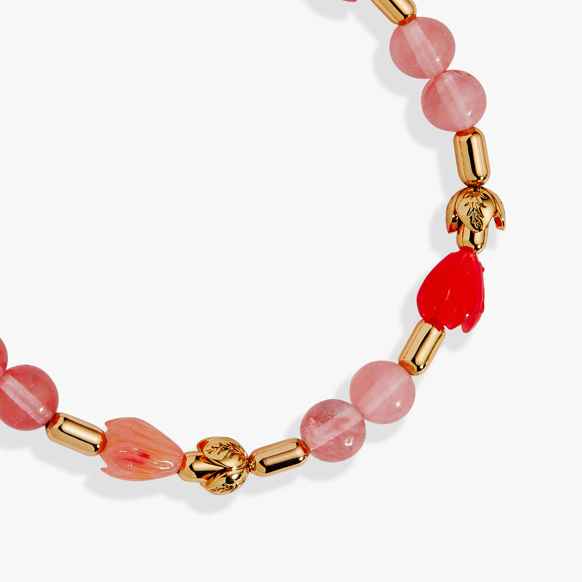 Alex and Ani Tulip Cherry Quartz Stretch Bracelet