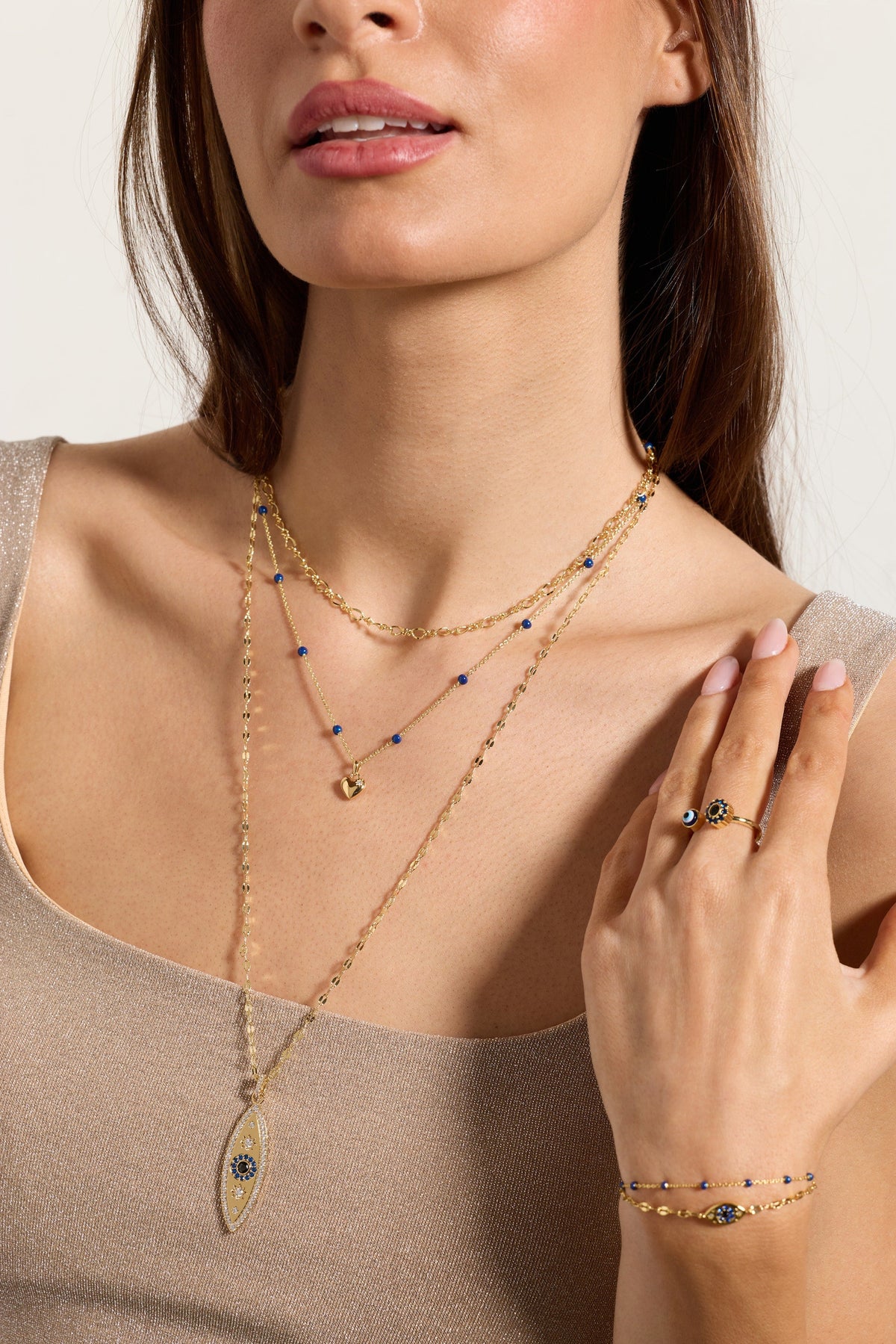 Alex and Ani Festival Stranded Evil Eye Necklace