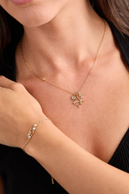 Alex and Ani Sagittarius Charm Cluster Necklace