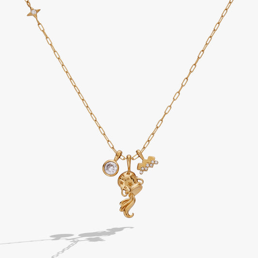 Alex and Ani Aquarius Charm Cluster Necklace