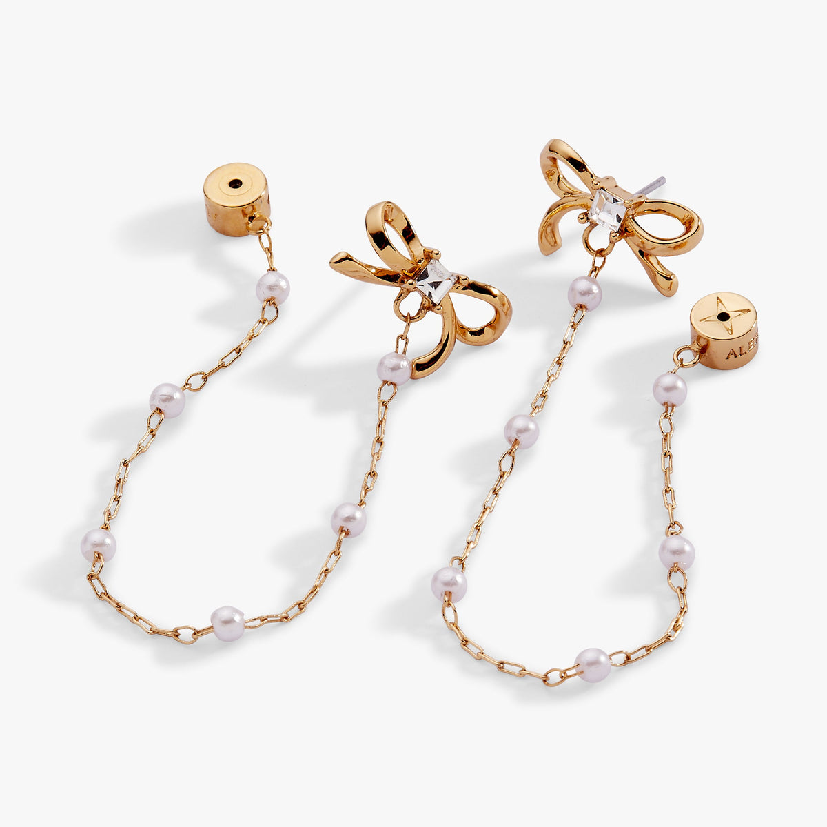 Alex and Ani Pearl Coquette Front to Back Earring