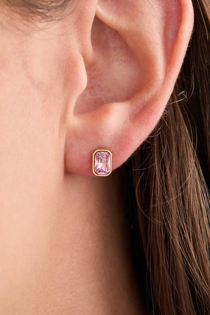 Alex and Ani October Emerald-Cut Birthstone Stud