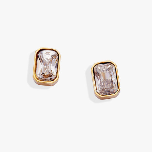Alex and Ani April Emerald-Cut Birthstone Stud