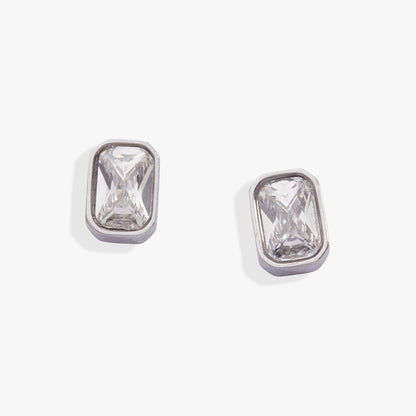 Alex and Ani April Emerald-Cut Birthstone Stud