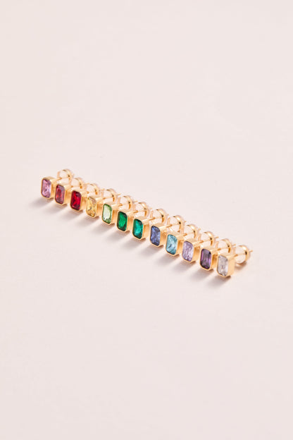 Alex and Ani April Emerald-Cut Birthstone Stud