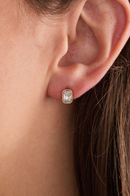 Alex and Ani April Emerald-Cut Birthstone Stud