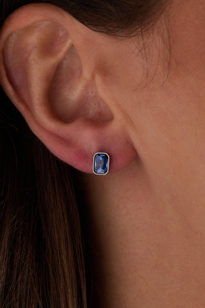 Alex and Ani September Emerald-Cut Birthstone Stud