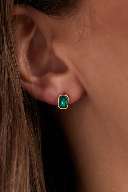 Alex and Ani December Emerald-Cut Birthstone Stud