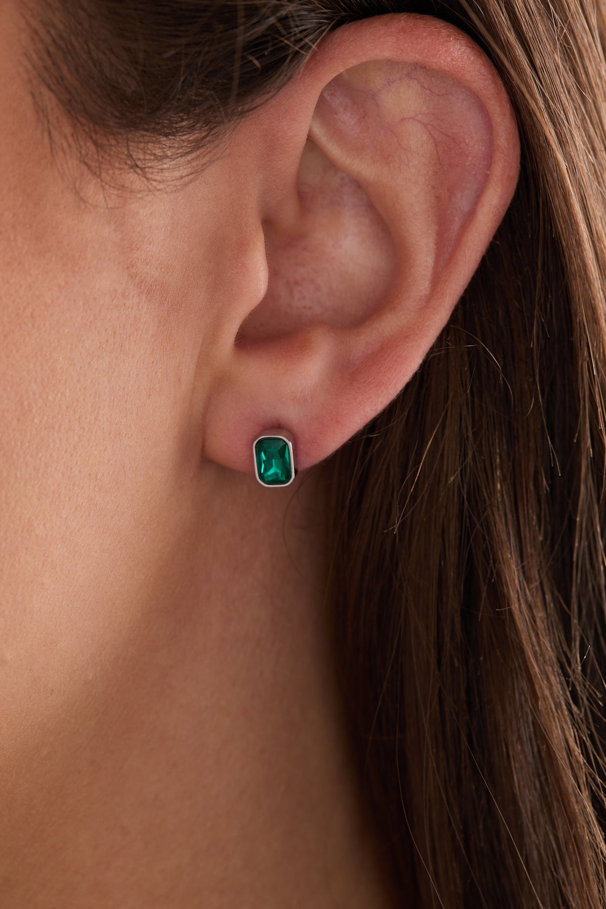 Alex and Ani December Emerald-Cut Birthstone Stud