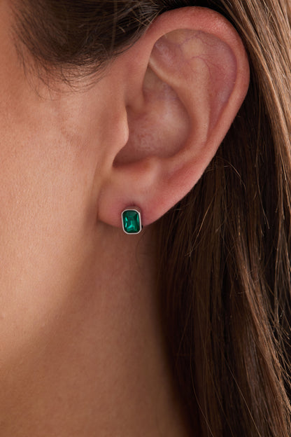 Alex and Ani December Emerald-Cut Birthstone Stud